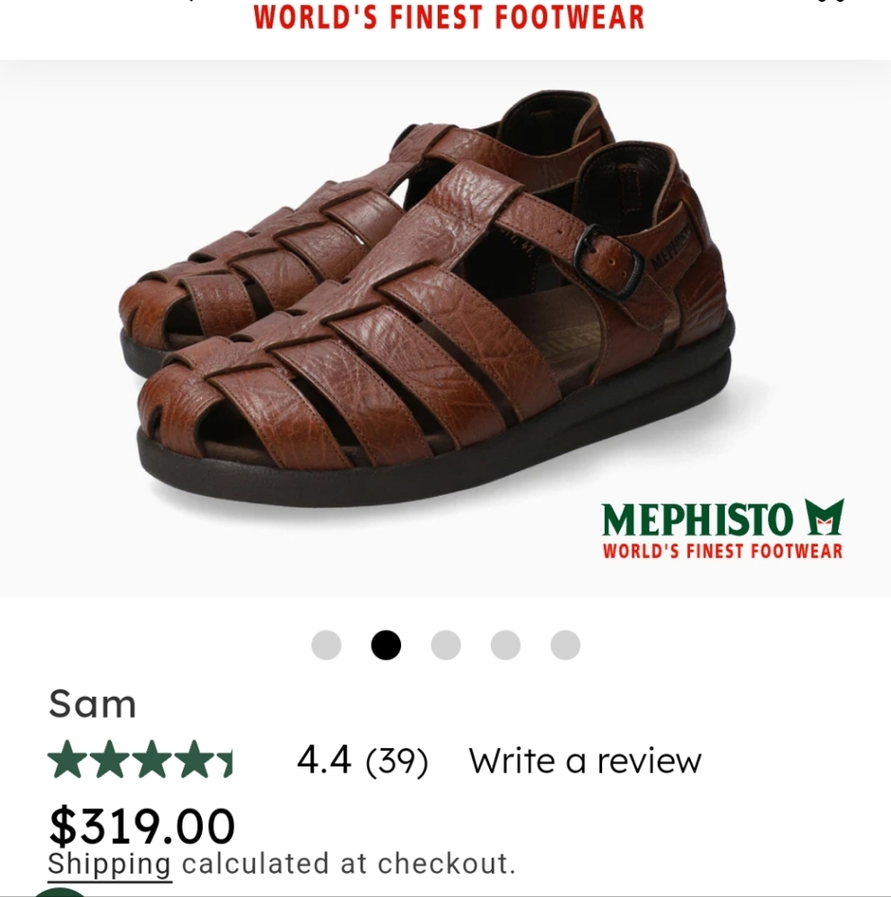 Mephisto Brown Leather Strappy Comfort Sandals - Picture 12 of 12
